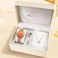 Miboni 2026L – Coffret de luxe montre à quartz Miyota japonaise, bracelet en acier titane, collier, boîte cadeau, montre-bracelet tendance pour femme
