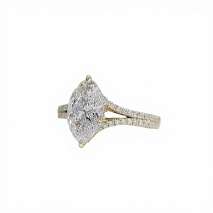 Anillo de Diamantes Clásico Atemporal Lucine, Corte Excelente, Anillo de Compromiso y Boda, Oro de 18K, Certificado - Product Image 4