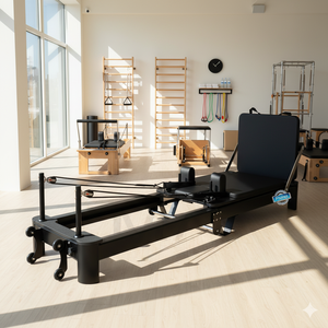 <span class=keywords><strong>Tmax</strong></span> Réformateurs de Pilates portables en aluminium de qualité supérieure, couleur noire, pliables, lit de Pilates pliable, facile à ranger - Product Image 1