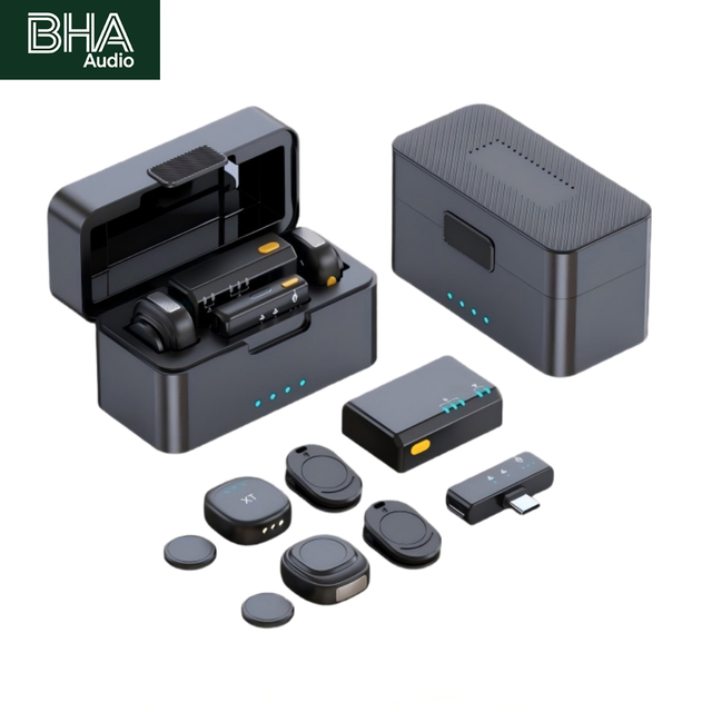 BHA D07-PRO Magnetic Wireless Lavalier Microphone Type-c IOS 2.4G for Mobile Phone Camera Factory Wholesale Price OEM CE FCC