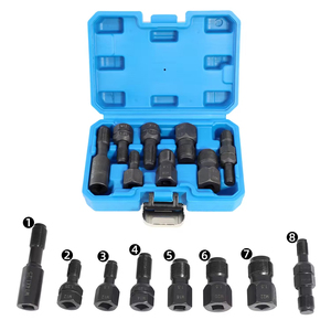 8 pièces Trousse de réparation de filetages de bougies d'allumage, comprenant un <span class=keywords><strong>taraud</strong></span> de réparation et un <span class=keywords><strong>taraud</strong></span> de débavurage, pour M10 M12 M14 M18 M20 M22 - Product Image 5