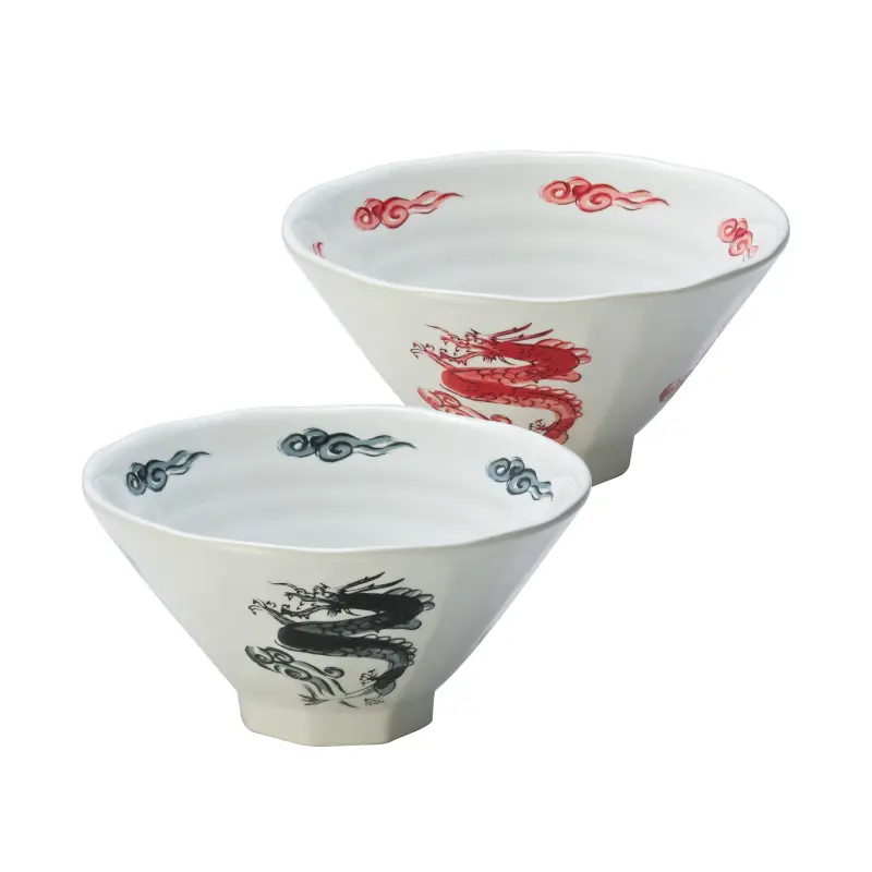 Hot sale Chinese style dragon pattern big melamine ramen noodle bowl