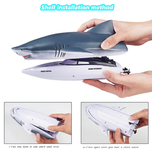 Barco de Control remoto de tiburón de simulación, dos en uno, 2,4G, alta velocidad, larga duración, Submarino, lancha eléctrica de agua, juguete - Product Image 3