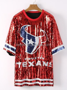 Vestito da donna con paillettes più economico Kansas City Top abito Hip Hop ampio vestito maglietta <span class=keywords><strong>Punk</strong></span> con Jersey per ragazze NFL - Product Image 4