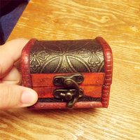 Estuche de almacenamiento de madera pulida Vintage para organizar joyas de viaje y letreros de pared hechos a mano con bisagra