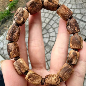 Natural Wooden <b>Bead</b> <b>Bracelet</b> Handmade Barrel Cube Wood <b>Beads</b> Elastic <b>Bracelet</b> for Men Meditation Jewelry Wholesale Export - Product Image 1