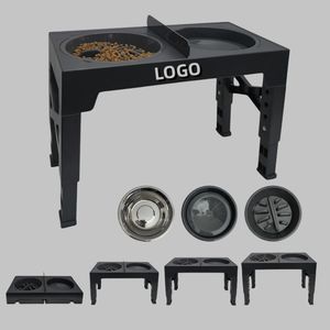 Katlanabilir ayarlanabilir yükseklik çift kaseler yükseltilmiş evcil hayvan besleme kasesi yükseltilmiş Pet yavaş yeme köpek maması kasesi - Product Image 2
