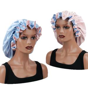 SOLPOP Bonnet de nuit en satin uni double couche avec logo personnalisé, style européen et américain, couleurs assorties, ajustable - Product Image 5