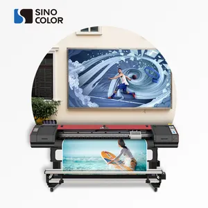 SinoColor Hot Selling 1.8M Double i3200 i1600 Heads 2400dpi Canvas Flex Banner Wallpaper UV Roll to Roll Printer