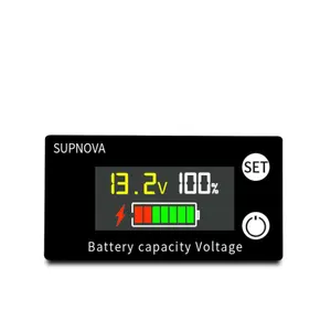 Battery Capacity Indicator DC 8V-100V Lead Acid Lithium LiFePO4 Car Motorcycle Voltmeter Voltage Gauge 12V 24V 48V 72V