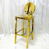 Tabouret de bar haut de gamme à prix d'usine, pieds en acier inoxydable, luxe moderne, doré, pour hôtel, usage commercial, durable, résistant à l'eau