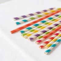 Pailles à café et à bubble tea compostables personnalisées en PLA, pointues, jumbo, 12 mm, 8 mm, 6 mm, enveloppées de papier imprimé