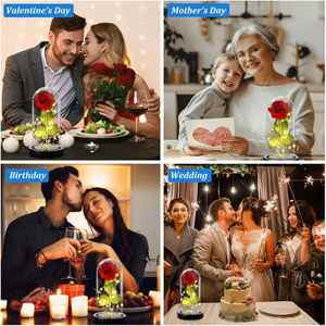Luz nocturna romántica con cúpula de cristal con rosas para el Día de San Valentín, decoración para el Día de San Valentín, Día de la Madre, boda, cumpleaños, regalo - Product Image 5
