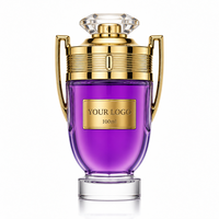 Op maat gemaakte logo OEM Arabische parfum Dubai Oud geur trofee-vormige glazen fles privélabel aangepaste merkparfum 50ml