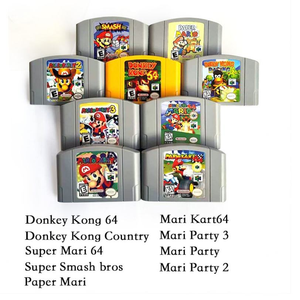Mari pour la série Kart64 64 Party 1 2 3 Paper Donkey Kong Country Super Smash Bros Jeu vidéo N64 de haute qualité version américaine - Product Image 2