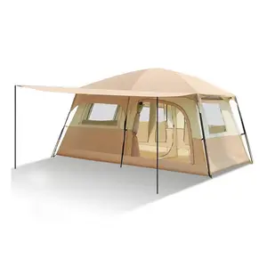 New Family Camping Tent For 8-10 Person Families High Quality Double Deck Outdoor Camping Big Familier Tent