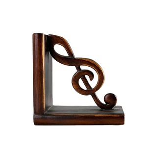 Antique Wooden Looking Design Decorative Musical Note <strong>Bookends</strong> - Product Image 2