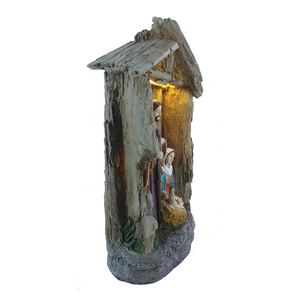 Figurine débardeur créative en résine pour noël, statue de famille religieuse, à Led, éclairage Led, amante - Product Image 3