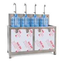 Mesin Pengisi Botol 4 Nozzle Skala Kecil Semi Otomatis 20L 5 Galon Stasiun Pengisian Air Minum Stainless Steel
