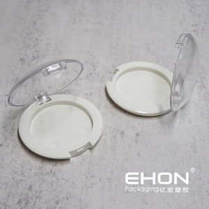 Round Empty Plastic <b>Compact</b> Powder Case Clear Transparent Lid Custom Logo Cosmetic Blush <b>Makeup</b> Palette Container - Product Image 6