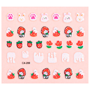 30 autocollants pour ongles pour enfants, motif lapin de dessin animé, qui brillent dans le noir, autocollants mignons pour ongles en forme de fleurs, autocollants adhésifs Kawaii pour enfants - Product Image 5
