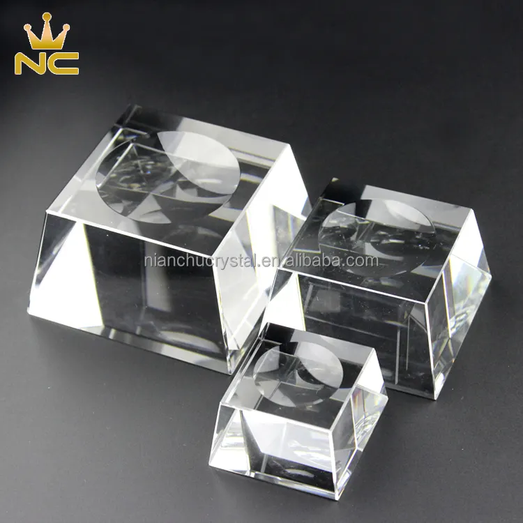 Trapezoid Shaped 100ミリメートルGlobe Holder Clear Glass Ball Base Display Crystal Ball Stand