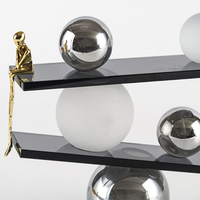 Objet décoratif de luxe en cristal, penseur, bibelot, objets décoratifs pour la maison, métal et cristal, décoration de pièce, accessoires de décoration pour la maison