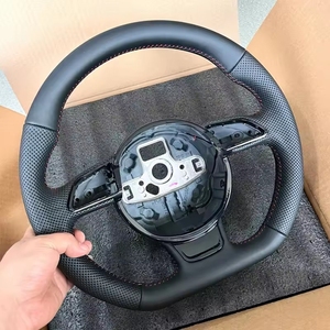 Personalizado perfurado Volante de couro para Audi A3 A4 A5 A6 A7 Q3 Q5 Q7 RS3 RS5 R8 B8 Q3 Suturas Fundo Plano Volante - Product Image 6