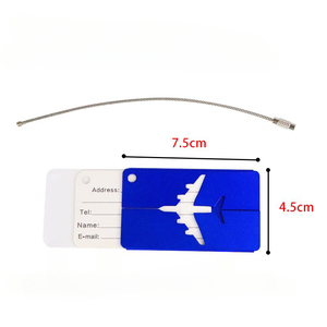 Etiquetas <span class=keywords><strong>de</strong></span> equipaje <span class=keywords><strong>de</strong></span> aluminio personalizadas, juego <span class=keywords><strong>de</strong></span> etiquetas <span class=keywords><strong>de</strong></span> maleta coloridas con lazo <span class=keywords><strong>de</strong></span> acero y tarjeta <span class=keywords><strong>de</strong></span> identificación para bolsas <span class=keywords><strong>de</strong></span> viaje - Product Image 4