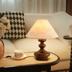 โคมไฟตั้งโต๊ะสไตล์ญี่ปุ่นย้อนยุคสไตล์ฝรั่งเศสแบบใหม่โคมไฟตกแต่งหรูหราไฟห้องนั่งเล่นและไฟอ่านหนังสือไฟกลางคืน - Product Image 2