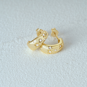 Pendientes de Zirconia en Forma de Estrella de Alta Calidad Chapados en Oro de 18K de CANNER para Mujer, Pendientes de Plata de Ley 925 con Forma de Gota de Agua en Forma de C - Product Image 4