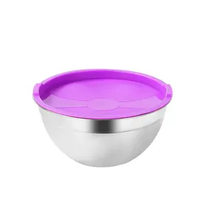 OEM Customized Salad Bowl 201 Stainless Steel Bowl Factory Stock 0.35mm Thickness High-capacity Cooking Bowl