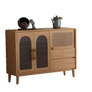 Rattan Solid Wood <b>Sideboard</b> 900mm+ Storage Cabinet For Living Room <b>Kitchen</b> - Product Image 4