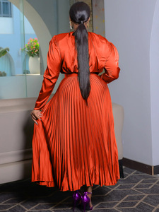 Ensemble de jupes plissées à manches longues pour femmes de grande taille pour femmes imposantes Jupe mère africaine décontractée pour l'été - Product Image 3