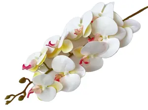 Atacado para casamento multicolor rosa planta branca látex grande impressão 3d real toque orquídeas flores artificiais decoração