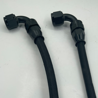 FS Install AN8 #8 1/2 AN10 10AN 5/8 E85 Nylon Tressé Huile Carburant Ligne PTFE Tuyau Kit Assemblage avec Noir Anodisé PTFE un Raccord