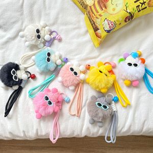 Porte-clés en peluche de dessin animé, petite boule de charbon colorée, pendentif mignon pour sac d'école d'étudiant, petit cadeau à suspendre - Product Image 2