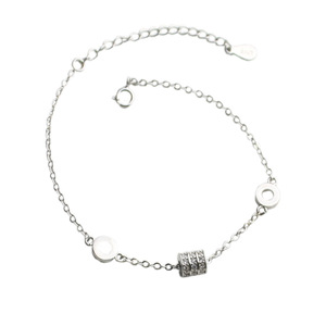Cylindrical Zircon <b>Bead</b> <b>Bracelet</b> <b>For</b> Women Slim Waist Design Gift Jewelry Zinc Alloy Bezel Setting - Product Image 4
