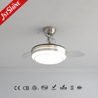 1stshine Nuevo Ventilador de Techo con Luz Ajustable, Estilo Contemporáneo, Control Inteligente, Ultra Silencioso, Compatible con Alexa y Google
