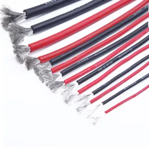 Cable de silicona eléctrico suave resistente al calor, Cable rojo/negro para batería de coche automotriz, 8, 10, 12, 14, 16, 18, 20, 22, 24, 26, 28, 30 AWG