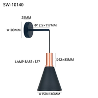 Lampe murale ronde noire, lampe murale LED d'intérieur, éclairage de chevet, chambre à coucher, couloir d'hôtel, lampe murale LED d'intérieur