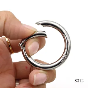 All'ingrosso di diverse dimensioni forma rotonda cancello O anello Custom metallo chiusura a molla anello a molla per borsa cassa del telefono