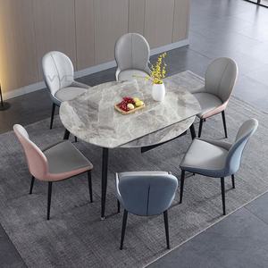 <span class=keywords><strong>Table</strong></span> à manger extensible rotative <span class=keywords><strong>ronde</strong></span> de qualité supérieure avec plateau en céramique, pieds en acier au carbone noir, base dorée, 8 places, moderne, pour la maison, l'hôtel - Product Image 1