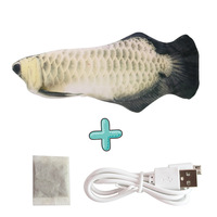 JXANRY Jouet électrique interactif poisson chat en peluche simulation anti-morsure jouet dansant pour chats