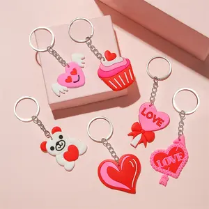 DL5388 Wholesale Customized Keychains Holder Valentine's Day Couple Lover Wedding Anniversary Gift Custom Love Heart Keychain