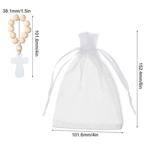 Recuerdos para Bautizo Incluyen Rosarios de Madera Tarjetas y Bolsas para Decoraciones de Bautizo, Recuerdos de Baby Shower y Regalos de Primera Comunión para Niños y Niñas - Product Image 6