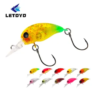 LETOYO 2,6g/4,2G señuelo de manivela Mini señuelos de <span class=keywords><strong>trucha</strong></span> flotante ojo <span class=keywords><strong>grande</strong></span> gancho único portátil pequeño caparazón de huevo Goby Crank Bait - Product Image 1