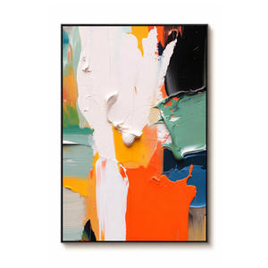 Bold Color Handpainted Textured Abstract Contemporary <b>Framed</b> Hanging Canvas <b>Painting</b> Decorative Living Room Hallway Bedroom - Product Image 2