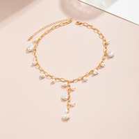 Fanhua Bijoux Perles Trombone Chaîne Collier Réglable Plaqué Or Perle Gland Colliers Pour Les Femmes