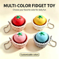 Porte-clés anti-stress en forme de tomate imprimé en 3D, jouet sensoriel en PLA écologique, pendentif végétal interactif, cadeau fantaisie pour étudiant